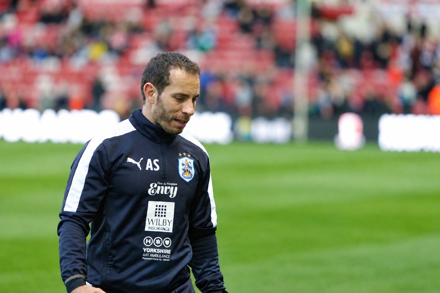 Al Stewart on the pitch with Huddersfield Town